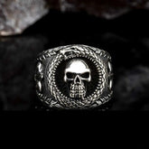 Stoneless Skull Oxidized Silver Ring