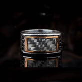 Elegant Cut Gray Carbon Silver Ring
