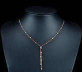 Diamond Cut Tri Color Ball Y Silver Necklace