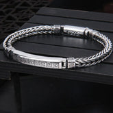 Sterling Silver Revolve Pattern Chain Bracelet