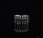 Bullets Black Zircon Pieces Silver Band Ring