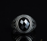Round Black Zircon Pinky Ring