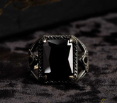 Black Zircon Special Cut Men Ring