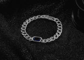 Blue Stone Cuban Men Bracelet