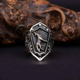 Heritage Collection Adjustable Thumb Ring With Howling Wolf