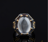 Masterpiece Collection Dur Al Najaf Gold Plated Oxidized Silver Ring