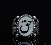 Qaf ق Ivory Handmade Silver Ring