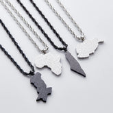 Ayatul Kursi Country Map Necklace Men