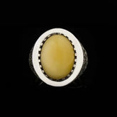 Savoy Collection Yellow Amber Hand Engraved Ring