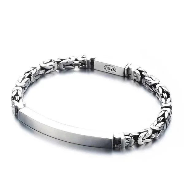 Sterling Silver Amulet Byzantine Chain Bracelet