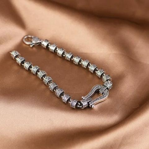 Sterling Silver Vintage Belt Buckle Shaped Bracelet