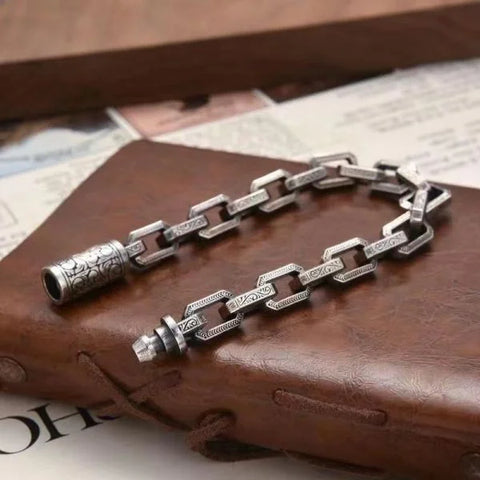 Sterling Silver Clasp Rattan grass Protection bracelet