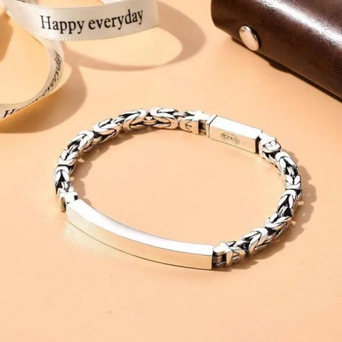 Sterling Silver Amulet Byzantine Chain Bracelet