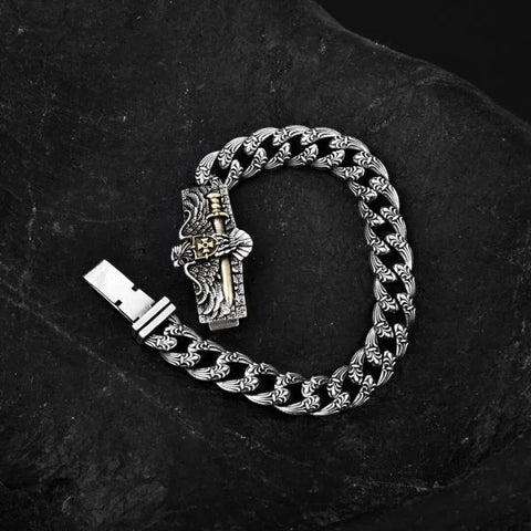Sterling Silver Personalized Eagle Bracelet