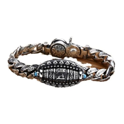 Sterling Silver Peaceful Six Character Bracelet