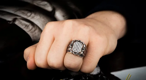 Elegant White Zircon Covered Silver Ring