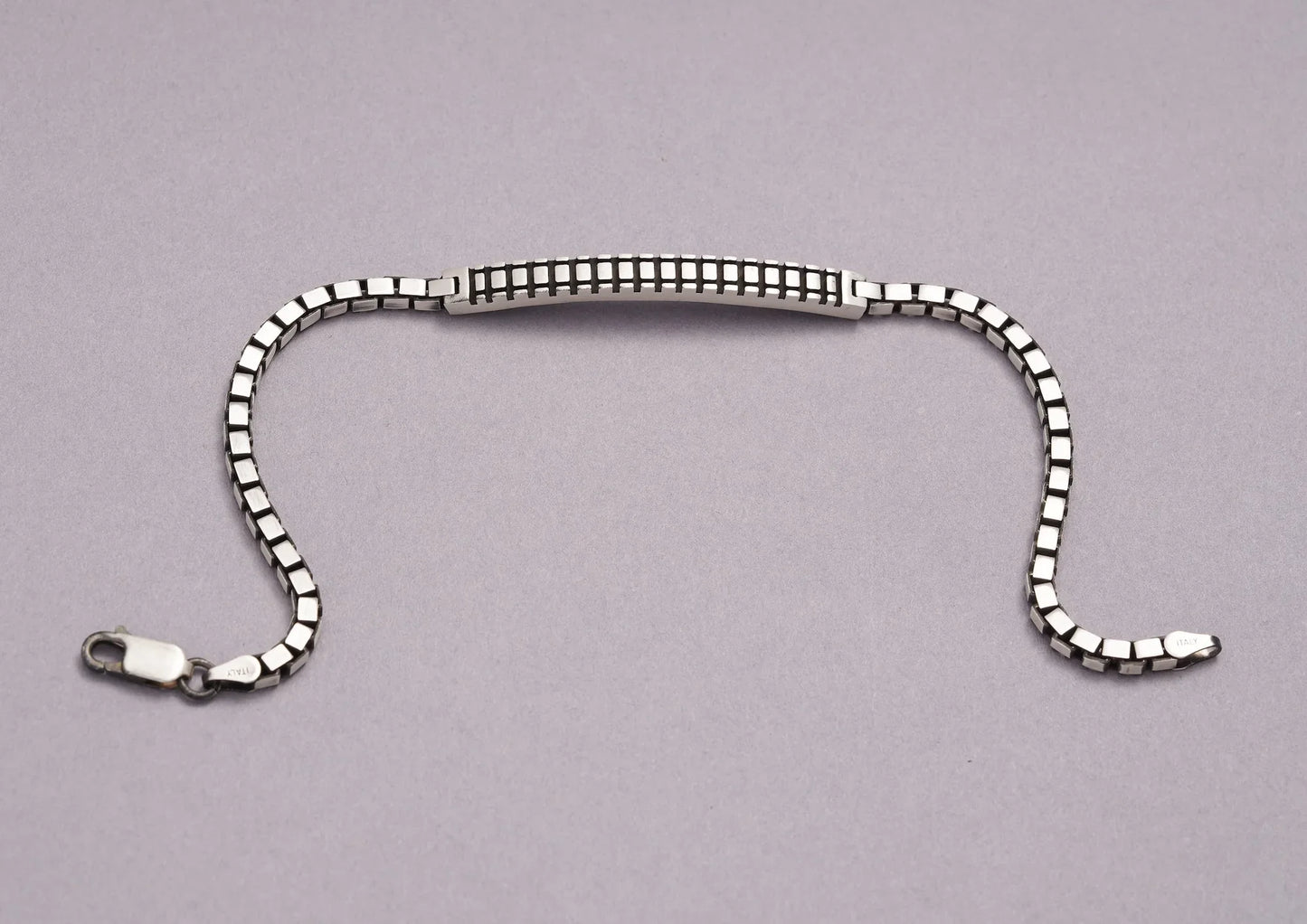 Arched Bridge Box Link Men Bracelet
