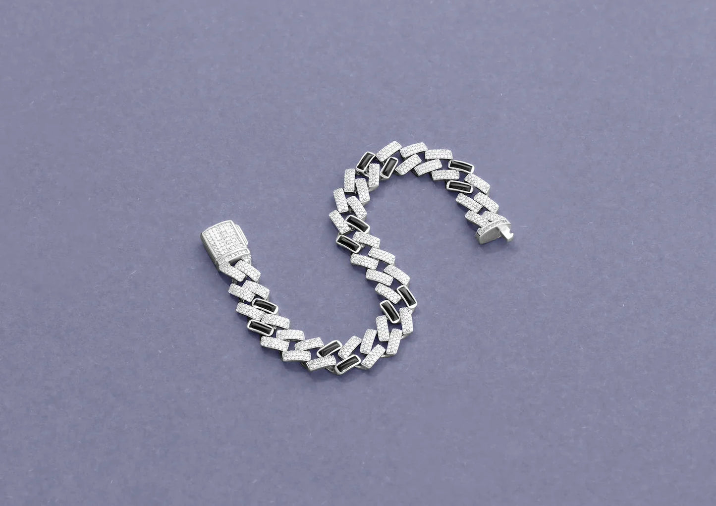 Black Iced Cuban Link Men Bracelet