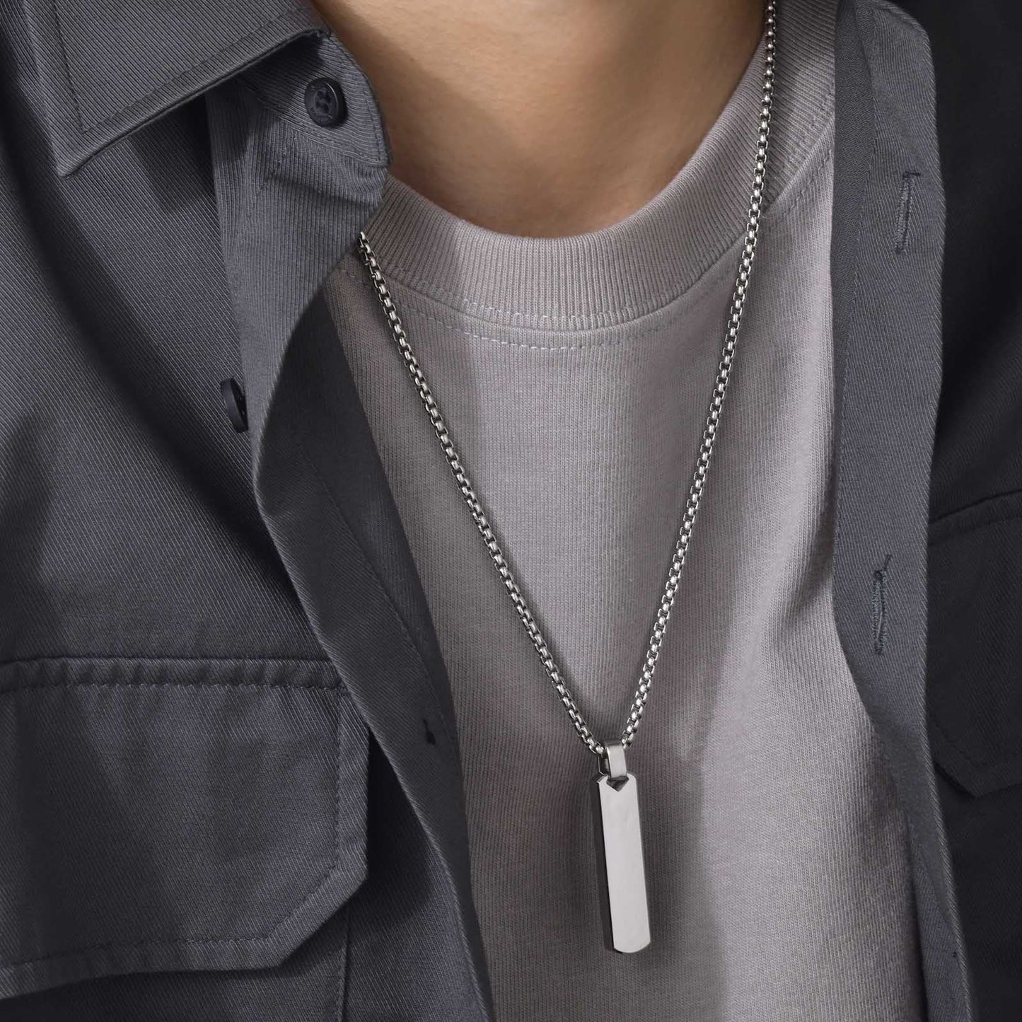 Contemporary Edge Chain -Silver
