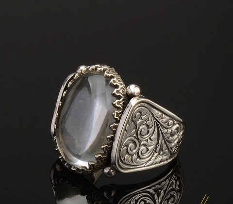 Hun Collection Dur Al Najaf Silver Men Ring