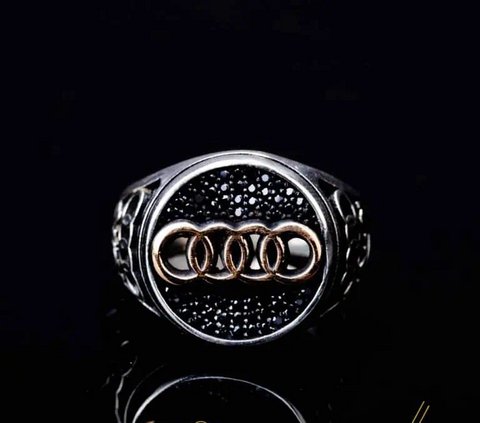 Car Logo Micro Zircon Detailed Ring for Audi Owners