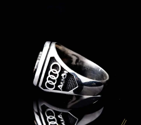 Car Logo Micro Zircon Detailed Ring for Audi Owners