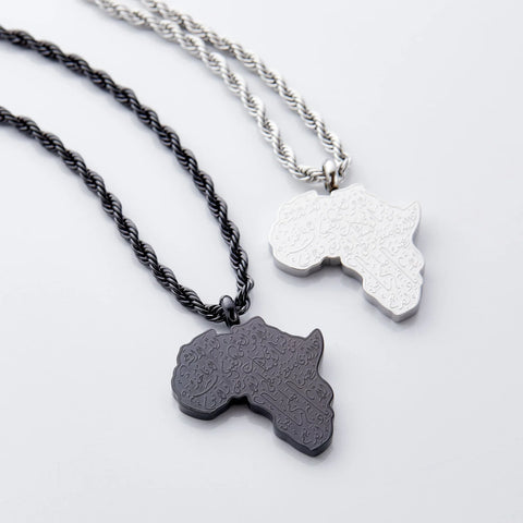 Ayatul Kursi Country Map Necklace  Men