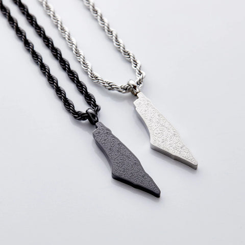 Ayatul Kursi Country Map Necklace  Men