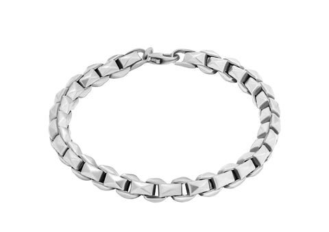 Multi-Faceted Box Link Men Bracelet