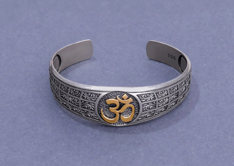 Om Wrist Cuff Men Bracelet