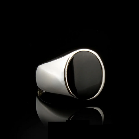 Plain Square Red Agate Modern Silver Ring