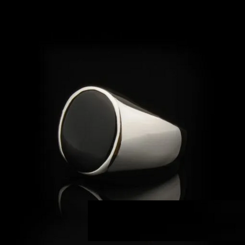 Plain Square Red Agate Modern Silver Ring
