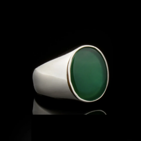 Plain Square Red Agate Modern Silver Ring