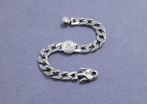 Rotating Om Cuban Men Bracelet