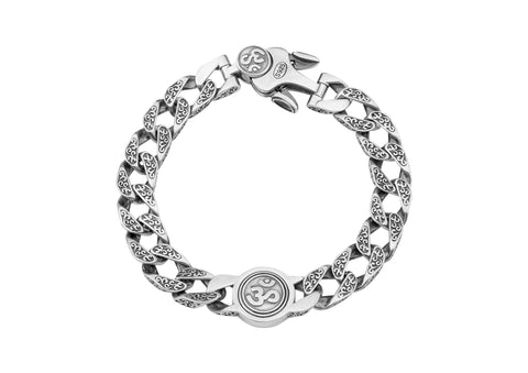 Rotating Om Cuban Men Bracelet