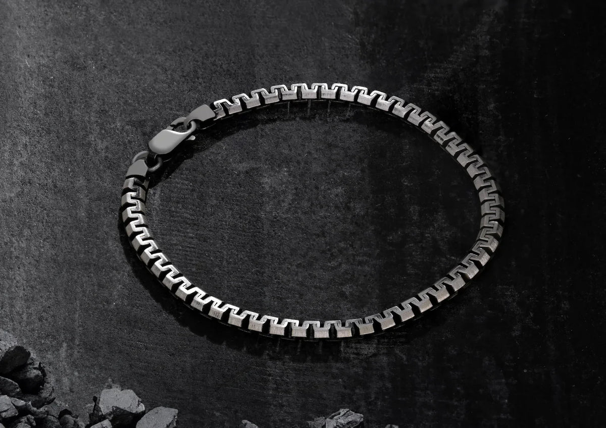 Dragon Textured Cuban Link Men Bracelet