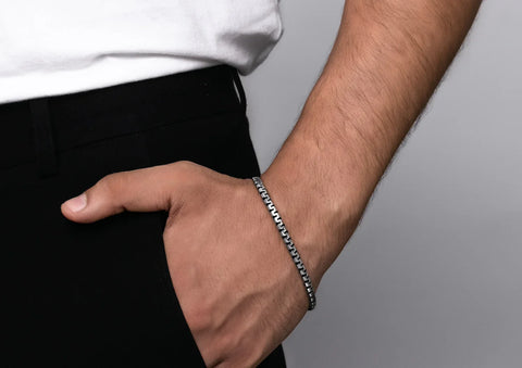 Dragon Textured Cuban Link Men Bracelet
