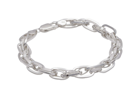 Textured Dual Link Men Bracelet