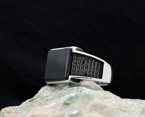 Timeless Black Square Onyx-925 Silver