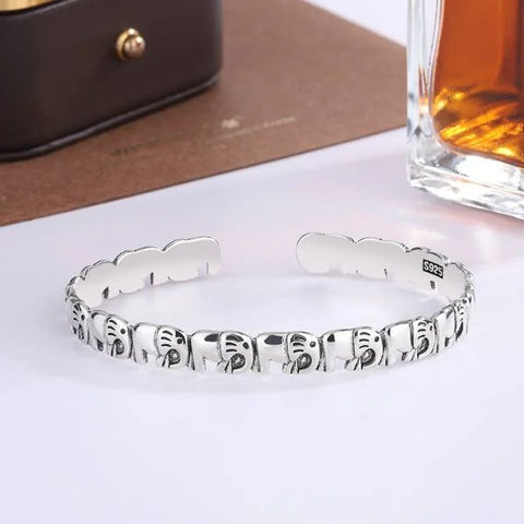 Sterling Silver Cute Little Elephant Simple Bracelet