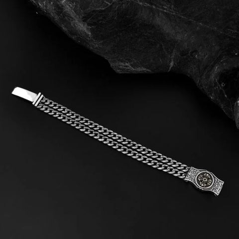 Sterling Silver Crucifix Twin Chain Bracelet
