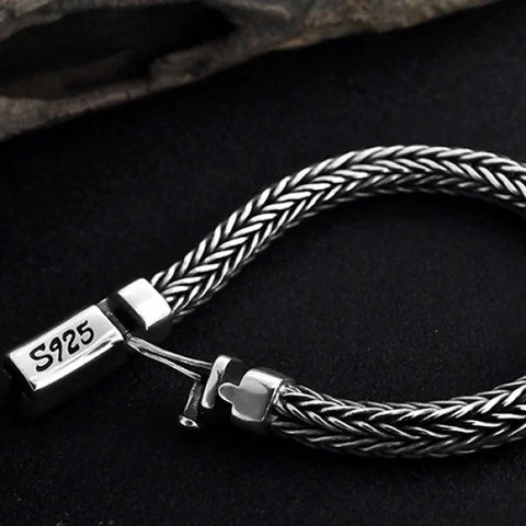 Sterling Silver Braided Chunky Chain Bracelet