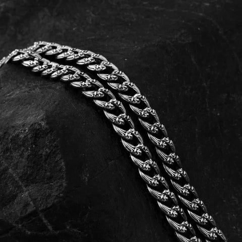 Sterling Silver Crucifix Twin Chain Bracelet
