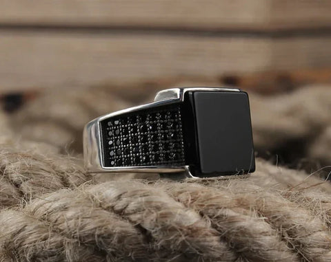 Timeless Black Square Onyx-925 Silver