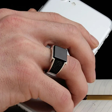 Timeless Black Square Onyx-925 Silver
