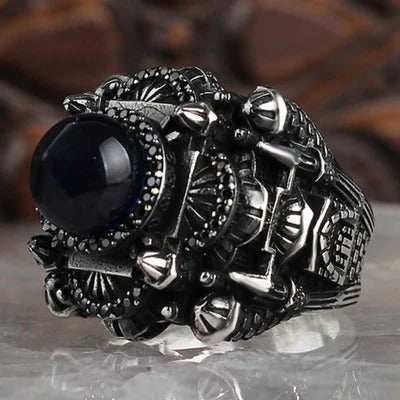 Islamic Mosque Design Heavy 925 Sterling Silver Mens Ring