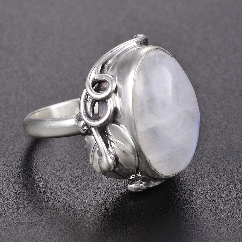New Vintage Silver Moon Stone Ring IS2 IS1 VAL1 NS3