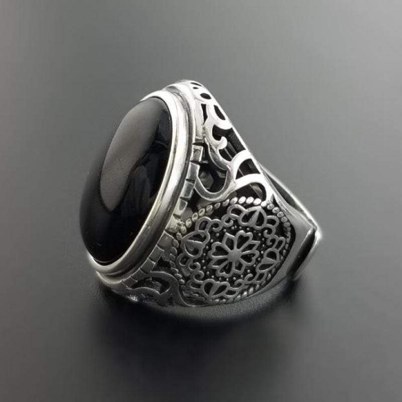 Silver Black Onyx Ring for Men NS3 IS1 IS2