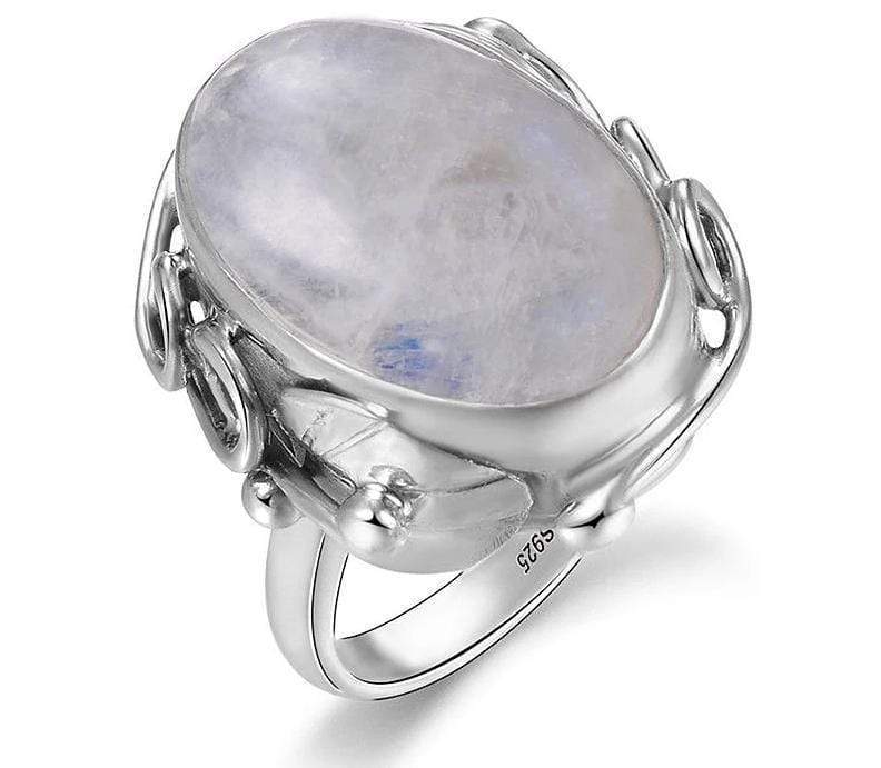 New Vintage Silver Moon Stone Ring IS2 IS1 VAL1 NS3