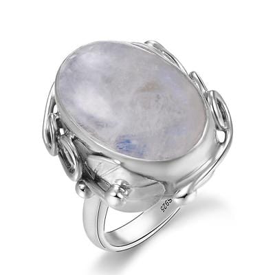 New Vintage Silver Moon Stone Ring IS2 IS1 VAL1 NS3